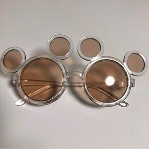 Disney Clear Round Sunglasses with Brown Lenses